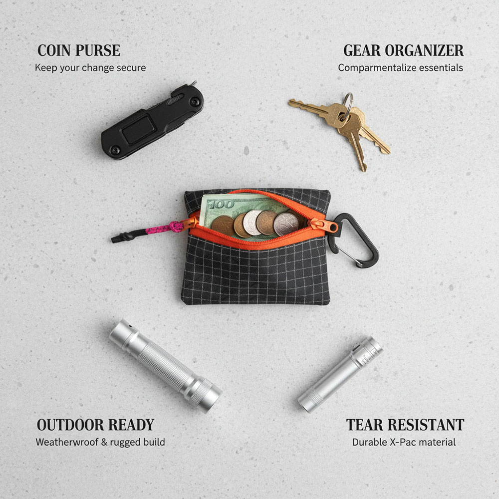 Edc Carry Kit - กระเป๋าเก็บของ UHMWPE สำหรับกิจกรรมกลางแจ้ง กระเป๋าใส่เหรียญขนาดเล็ก แบบรีไซเคิล น้ำหนักเบา
