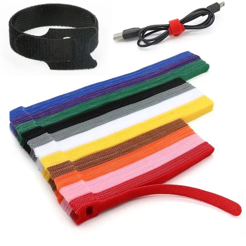 Gear Tie Reusable - สายรัดเคเบิลหลากสีแบบปลดออกได้ 10-50 ชิ้น สายรัดจัดระเบียบสายไฟแบบใช้ซ้ำได้ สายรัดไนลอนแบบตะขอเกี่ยว สายรัดแบบซิป