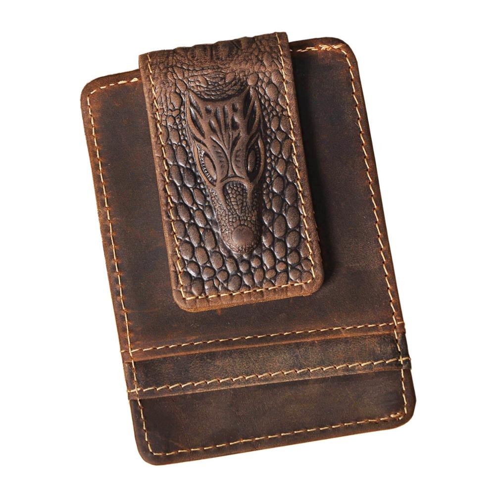 Money Clip Magnetic - 2020 Trend จริงหนังคลิปเงินกระเป๋าสตางค์หนังกล่องใส่บัตรออกแบบ Handy กระเป๋าด้านหน้ากระเป๋าเงินขนาดเล็กชาย1058-d