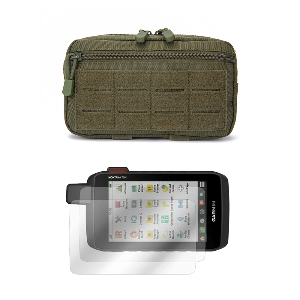 Edc Deep Carry - กระเป๋าคาดเอวแบบยุทธวิธีสำหรับกีฬา Molle EDC พร้อมฟิล์มกันรอยหน้าจอสำหรับ Garmin Montana