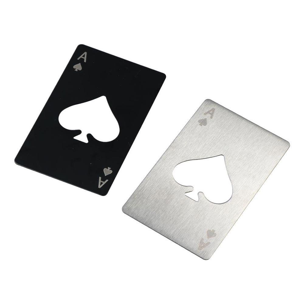 Multitool Credit Card - ที่เปิดขวดสแตนเลส ขนาดเท่าบัตรเครดิต สีเงิน/ดำ อุปกรณ์เปิดขวดไวน์โลหะ รูปทรงพลั่ว ดีไซน์สร้างสรรค์