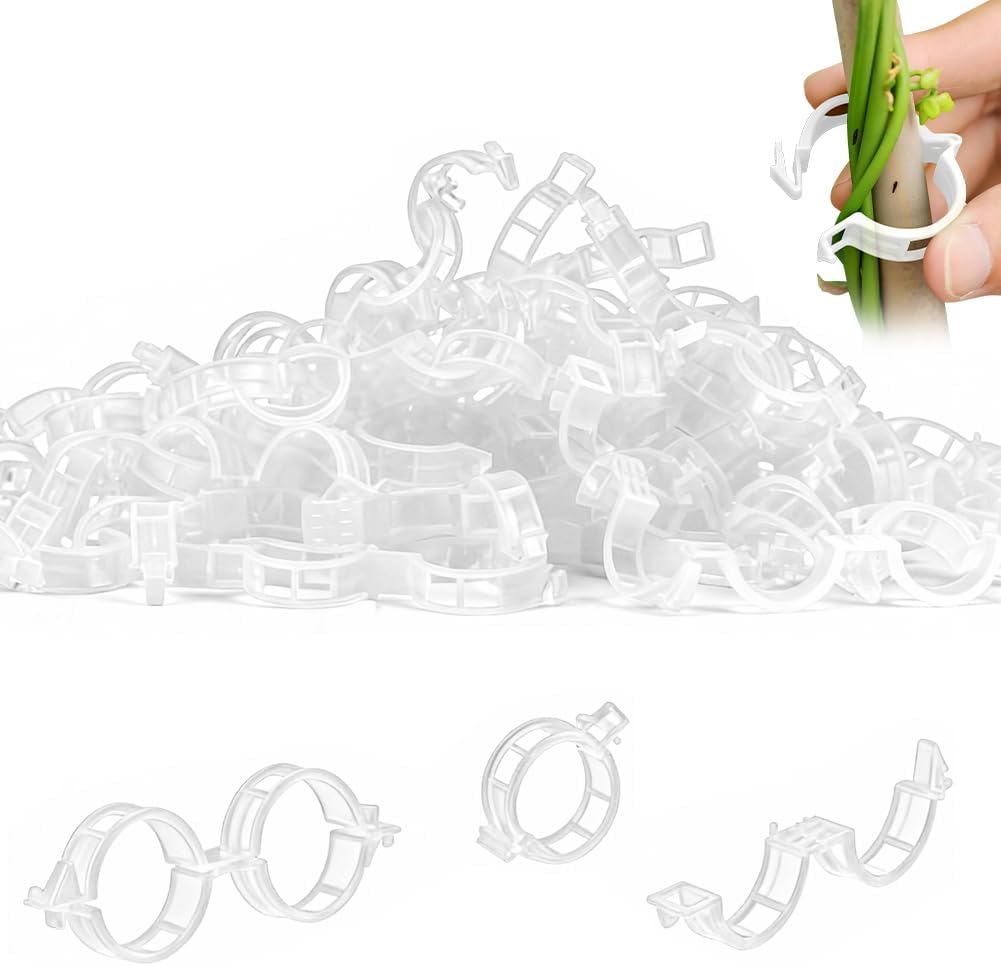 Gear Tie Reusable - คลิปหนีบต้นไม้แบบใช้ซ้ำได้ 100 ชิ้น, คลิปพลาสติกสำหรับยึดต้นไม้, คลิปหนีบมะเขือเทศสำหรับรั้วตาข่ายสำหรับพืชเลื้อย
