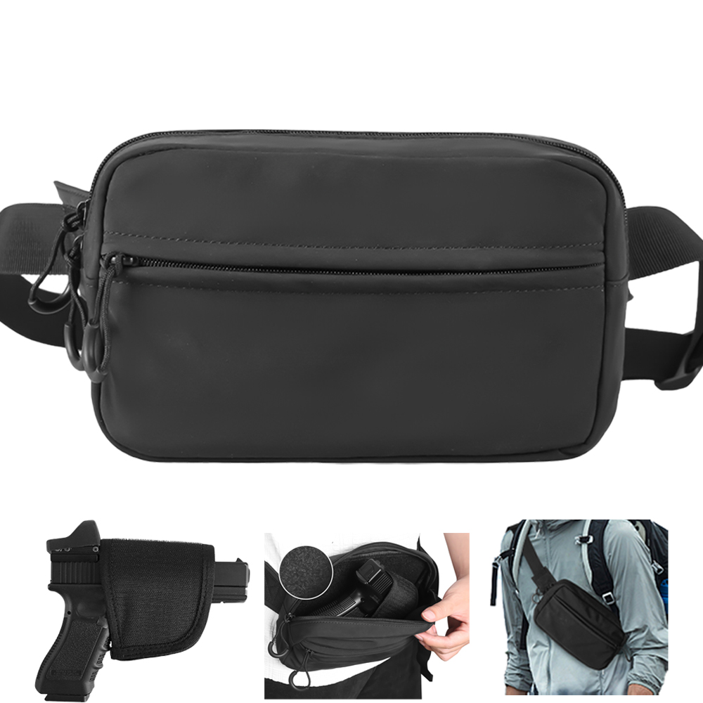 Appendix Carry Edc - ยุทธวิธีCrossbodyกระเป๋าปืนพกเอวแพ็คปกปิดปืนพกพาHOLSTER EDC Fanny Packพร้อมเข็มขัดซิปสําหรับกีฬาTravel Work
