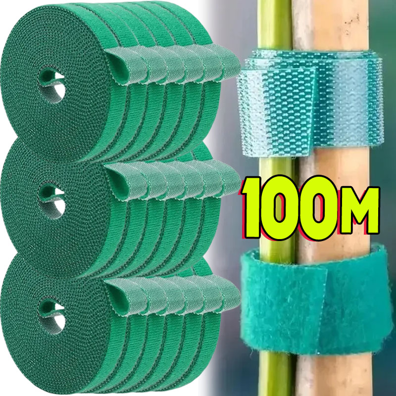 Gear Tie Reusable - 1/100M ปรับ Self Adhesive Plant สายไนลอน