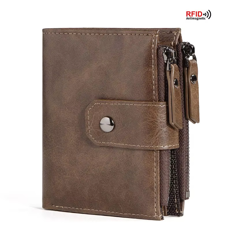 Money Clip Magnetic - สำหรับผู้ชาย RFID กระเป๋าสตางค์ป้องกันแม่เหล็ก คลิปหนีบเงินแบบพกพา กระเป๋าหนังหรูหราอเนกประสงค์