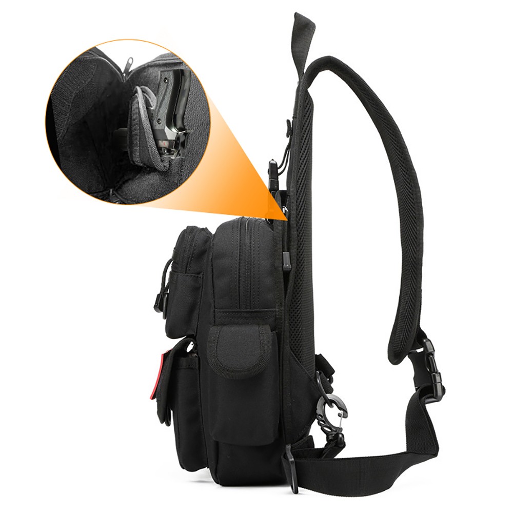 ยุทธวิธีปืนพกกระเป๋าพกพากระเป๋ - Edc Concealed Carry Sling Bag บทวิจารณ์และราคา