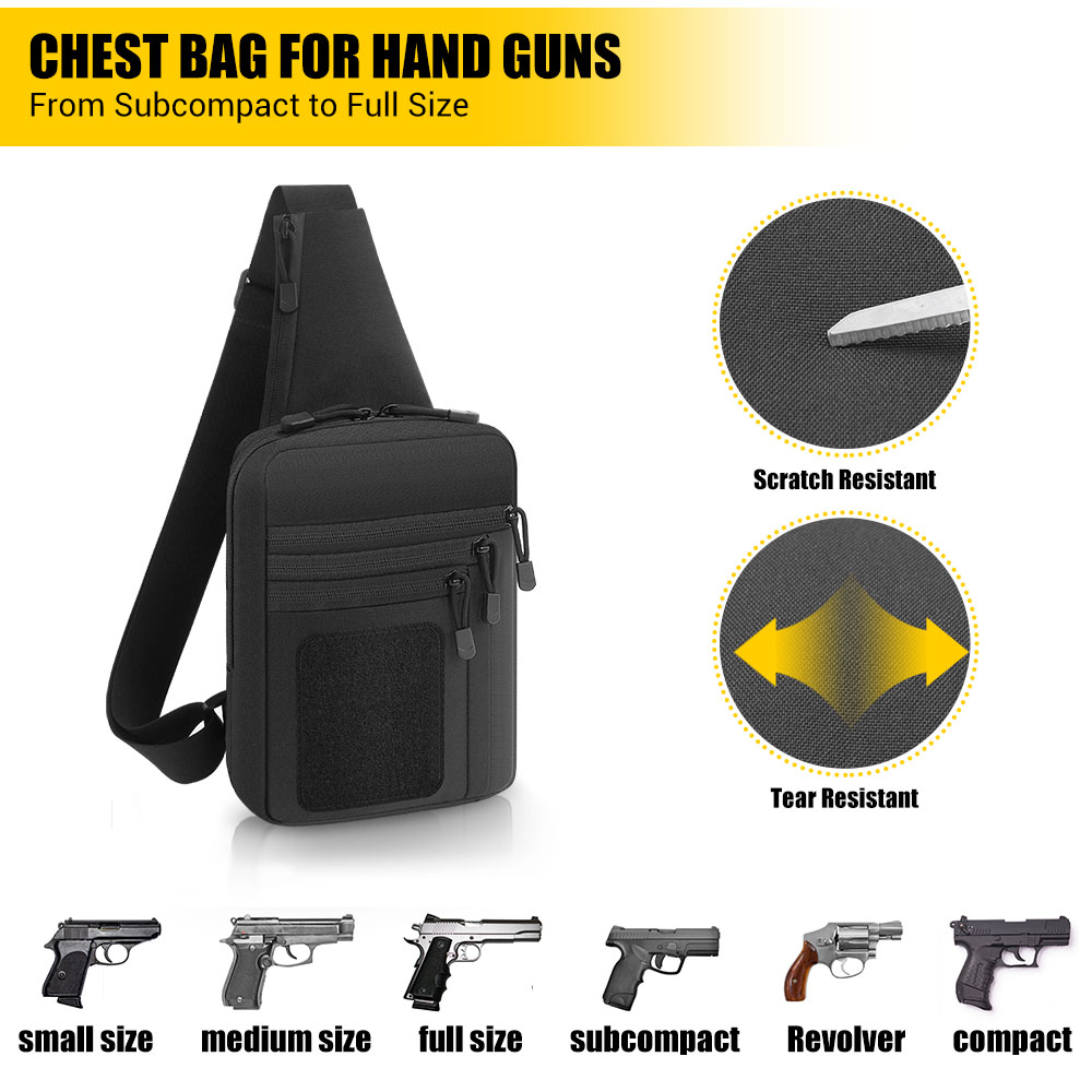 กระเป๋าปืนพกยุทธวิธี ซองปืนพกแ - Edc Concealed Carry Sling Bag บทวิจารณ์และราคา