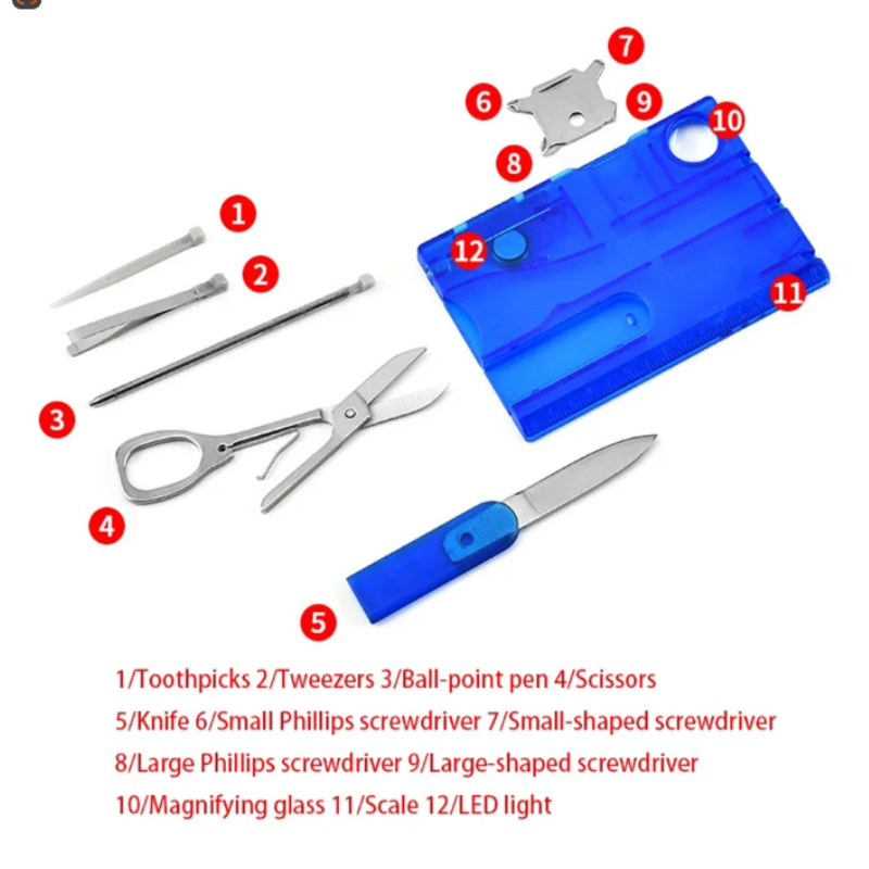 12 In 1 กระเป๋าบัตรเครดิตแบบพก - Multitool Credit Card บทวิจารณ์และราคา