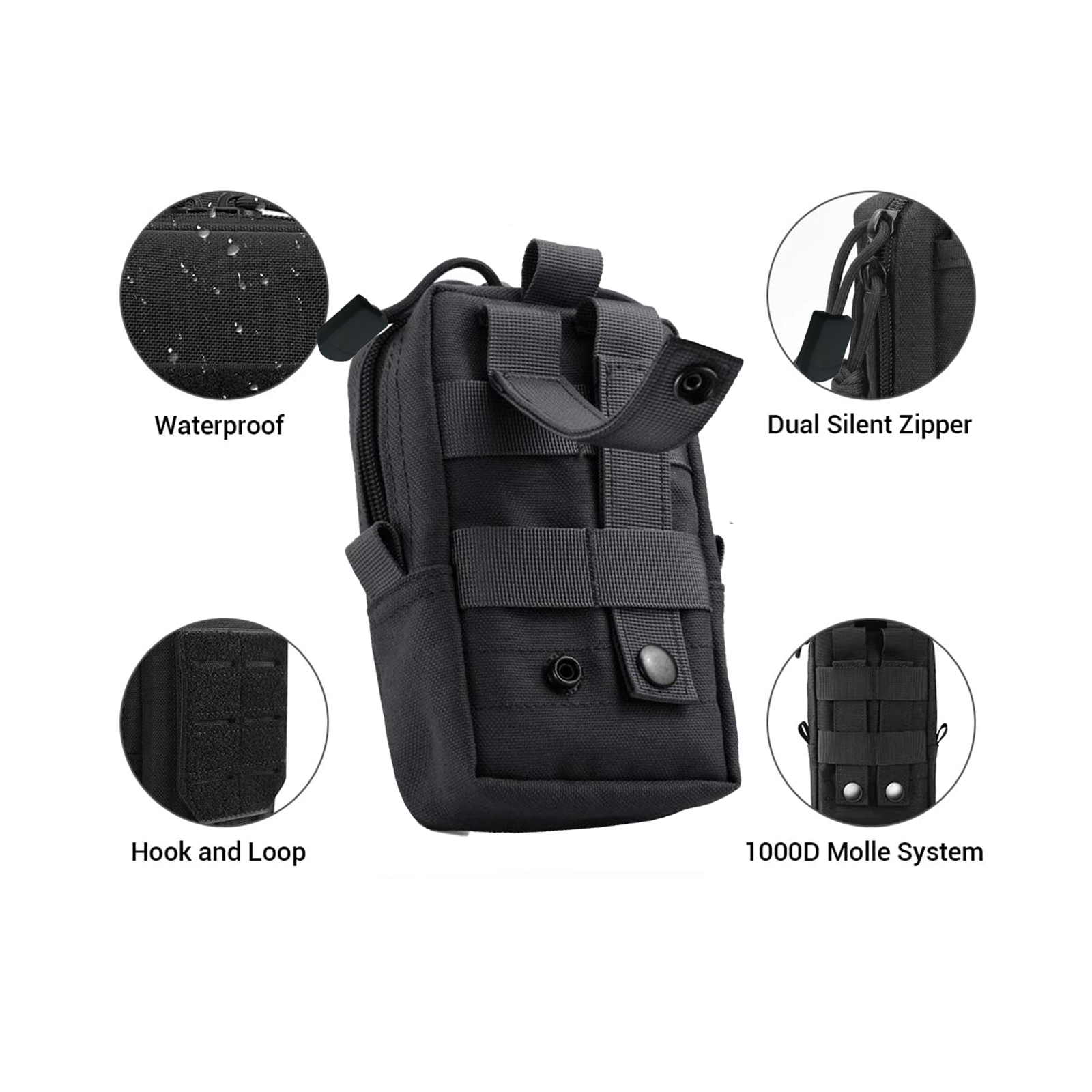 ยุทธวิธีMolleกระเป๋าเอวกระเป๋า - Edc Deep Carry บทวิจารณ์และราคา