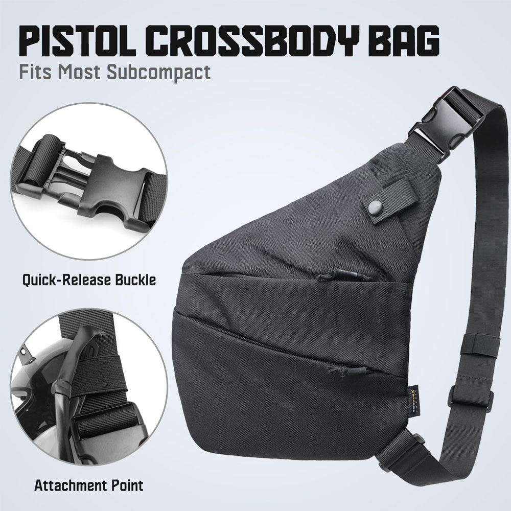 ปืนปกปิดทางยุทธวิธีกระเป๋าใส่โ - Edc Concealed Carry Sling Bag บทวิจารณ์และราคา
