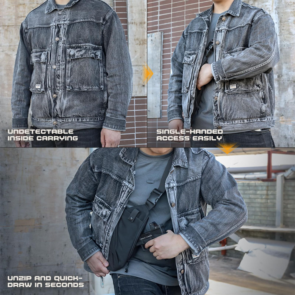 ปืนปกปิดทางยุทธวิธีกระเป๋าใส่โ - Edc Concealed Carry Sling Bag บทวิจารณ์และราคา