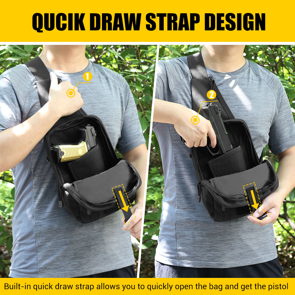 กระเป๋าปืนพกยุทธวิธี กระเป๋าใส - Edc Concealed Carry Sling Bag บทวิจารณ์และราคา