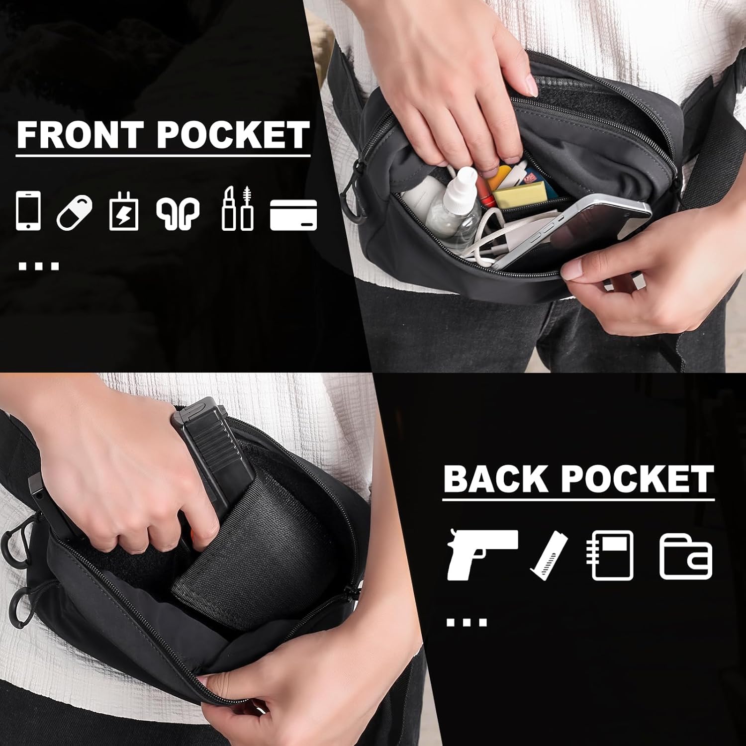 ยุทธวิธี Fanny Pack Holster ปก - Appendix Carry Edc บทวิจารณ์และราคา